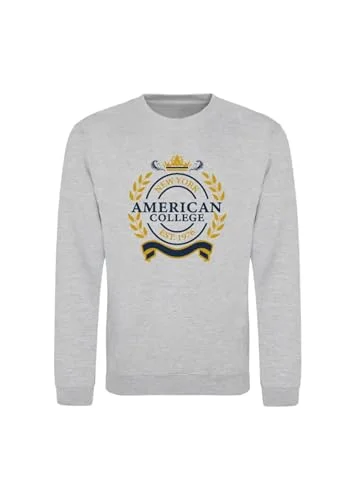 AMERICAN COLLEGE USA tröja med tryck varma kläder blandade män och kvinnor casual modell ACSCRW5 MELL grå L, Färg: grå, L 3666052668765