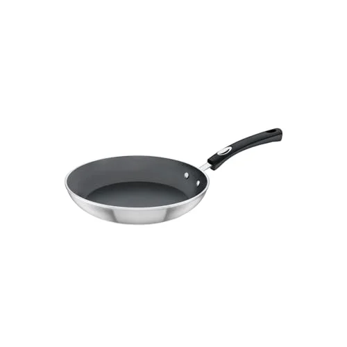 Tramontina Non Stick stekpanna med silikonhandtag för induktion, elektrisk, gas och keramiska glashällar, köksredskap, kök, 26 cm, 2,0 liter, 20888026, mörkgrå 7891112203884