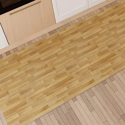 PETTI Artigiani Italiani köksmatta, tvättbar halkfri kökslöpare, 52 x 140 cm, parkettdesign 02, 100% tillverkad i Italien 8053687766297