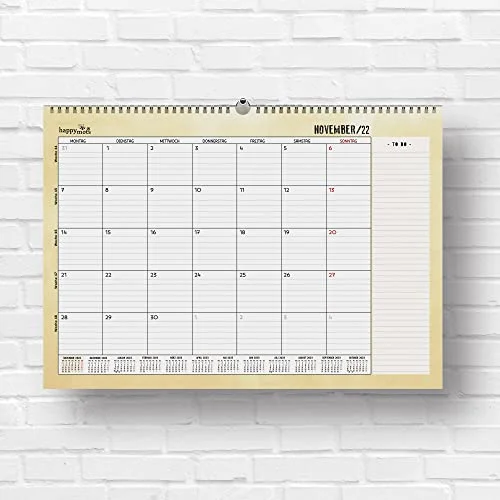Månadsplanerare 2023 HappyMots 32 x 47 cm väggkalender 16 månader från september 2022 till december Plats för att skriva och anteckna Bekväm, praktisk motiverande. 8435510117283