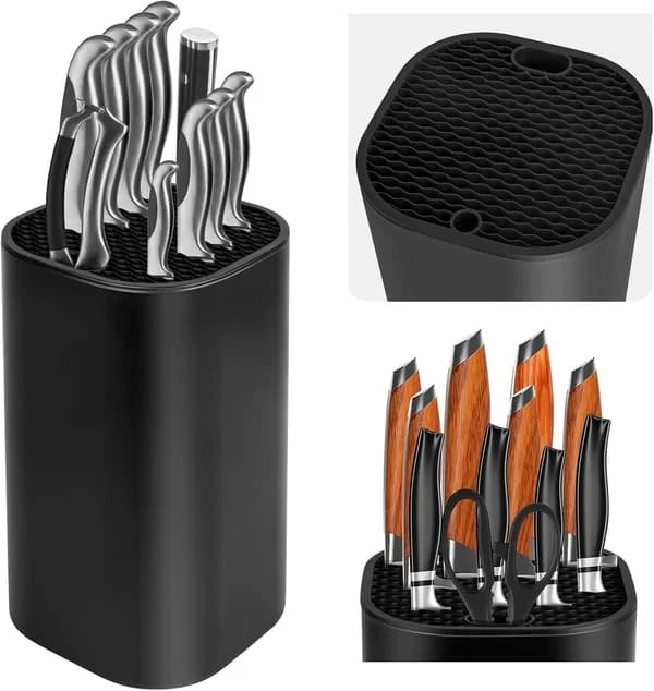 1 Piece Knife Holder without Knives, Empty Kitchen Knife Block, Universal Black Knife Holder, Kitchen Knife Rack, Kitchen Knife Storage DS26-031001753 1 Piece Knife Holder without Knives, Empty Kitchen Knife Block, Universal Black Knife Holder, Kitchen Knife Rack, Kitchen Knife Storage DS26-031001753
