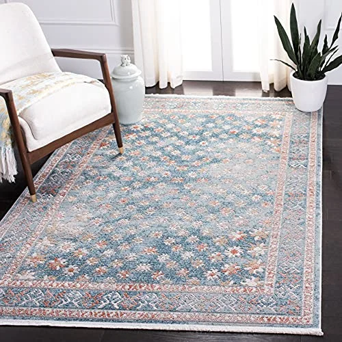 Safavieh Samtida inomhus Rektangulär matta, Flätad, Shivan Collection, SHV729, i Blå/Rosa, 122 x 183 cm 889048869219