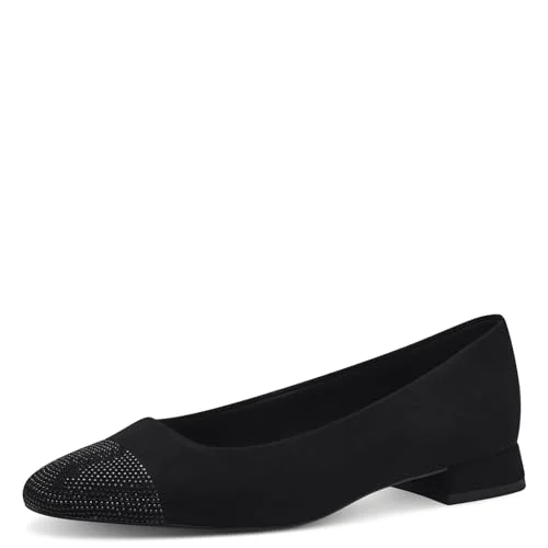 MARCO TOZZI Dam, Feel ME fotbädd, mjukt foder, 22211242 ballerinaskor, svart, 38 EU, EU 4064231453444