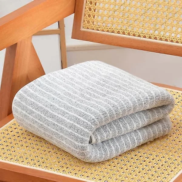 1 st Badhandduk Stor Korallfleece Badhandduk med Stjärn- och Randmönster för Vuxna Unisex Hemmabadlakan [HK] 70X140cm LXCJ-1217701