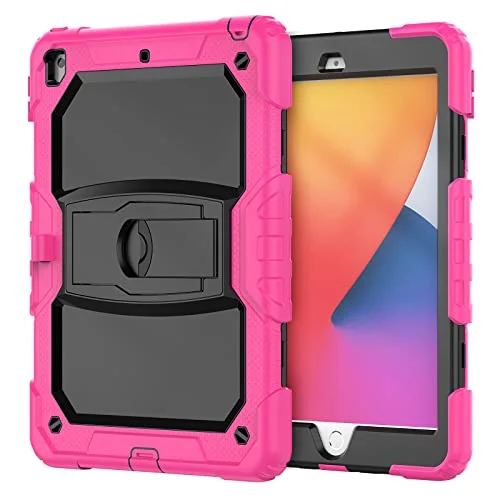 IPad Case 9,7 2017/2018 med stöd, hållbart, hybrider, chockande, beständigt, trippelskikt, silikonskydd för barnsurfplatta (blå + gulgrön) 755985999794