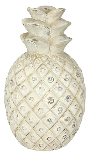 Stil blomma dekorobjekt ananas av keramik dekorativ staty gammal vit dekoration utomhus grädde shabby lantlig trädgårdsfigur gåva konstgjord frukt trädgårdsdekoration tillbehör 4019844695682
