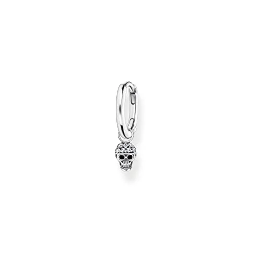 Thomas Sabo damer enkel kreol svärtad skalle zirkon 925 sterlingsilver CR706 643 14, En storlek, Silver, Kubisk zirkonia 4051245524079