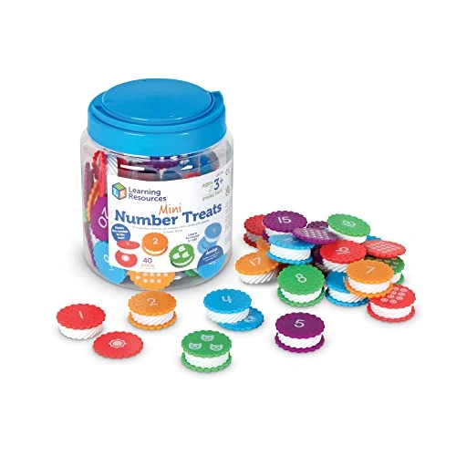 Learning Resources Minikakor med siffror, lärande leksaker för yngre barn, inlärning och utbildning, Montessori 40 delar, ålder 3+ 765023067989