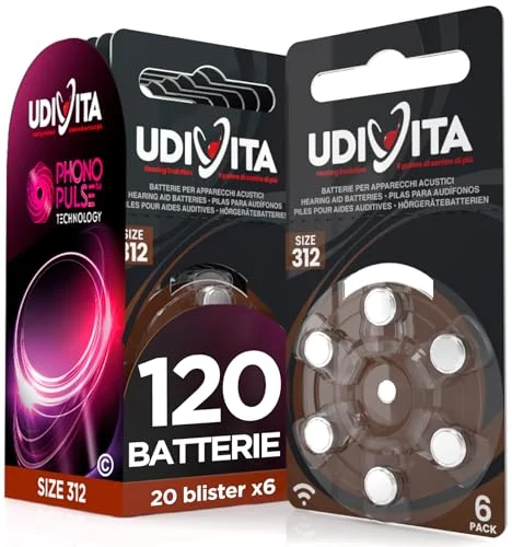 120 Batterier för hörapparater Udivita Batterityp 312 8057592632555