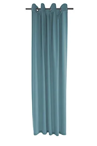 Homing blickdichter Vorhang mit Ösen blau (1Stück) 245 x 140 cm (HxB) Wohnzimmer Schlafzimmer Kinderzimmer uni einfarbig modern 4043343563876