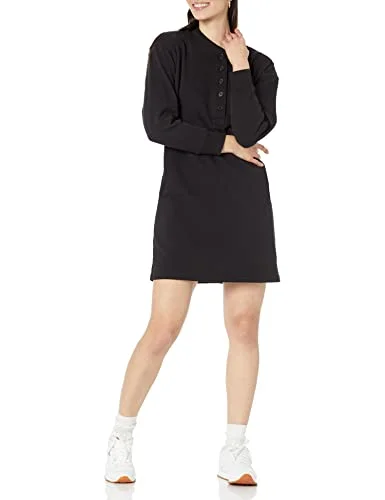 Amazon Essentials stickad Henley sweatshirt klänning för kvinnor (finns i plusstorlek), svart, Medium 196433796136
