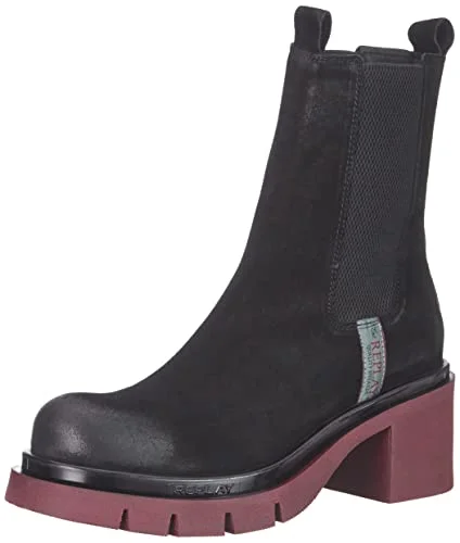 REPLAY Dam AVRYL Suede Chelsea stövlar, 003BLACK, 36 EU 8053469496824