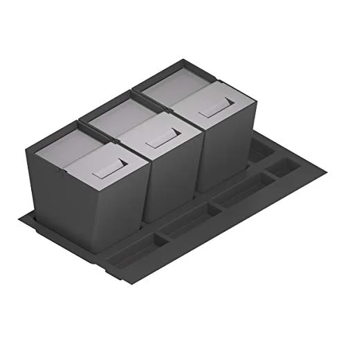 Papperskorgen och återvinning för kökslåda lock i rostfritt stål, PP Antracit, 900 mm Bredd Möbler/Hög Produkt 295 8413767079585