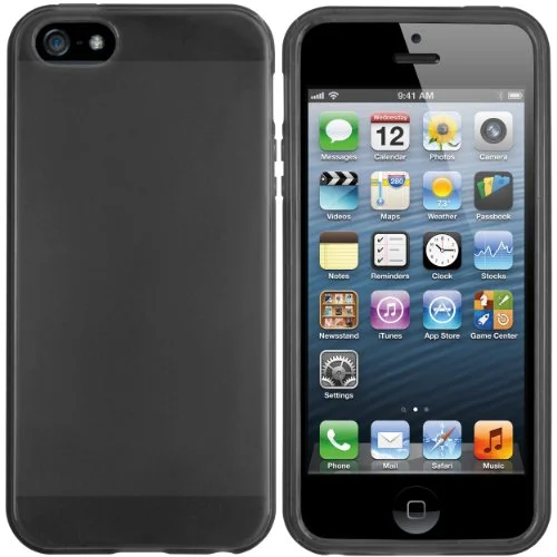 mumbi TPU silikon skyddande telefonfodral för iPhone 5 transparent svart 4250261436476
