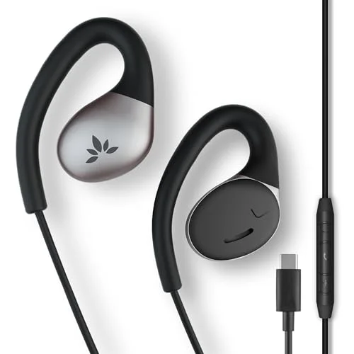 Avantree Resolve C USB trådbundna öronproppar och mikrofon (för små medelstora öra) med in line kontroller over ear krokar, hörlurar kompatibla Samsung, iPhone 15 annan typ 6945624913838