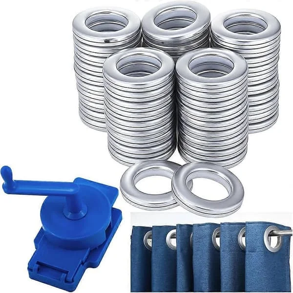 1-pack roterande gardinstans och 50-pack gardinöljetter i plast, romersk ring kan göra öljettsats för fönsterdusch-FY- Z-FD-FY-JJ-A53130