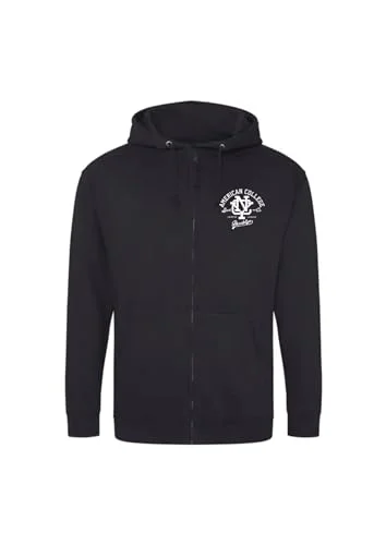AMERICAN COLLEGE USA tröja med tryck varma kläder unisex barn pojkar och flickor casual modell ACSZW6 svart 8 år, svart, �r 3666052679075