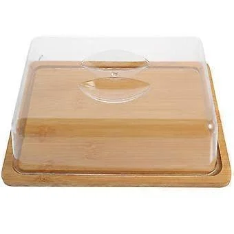 1 Set Tårtfat Tårtbricka med Kupa Tårtfat och Akryllock Bambu Tårtfat Akryl Tårtkupa PLQQ-208356-1