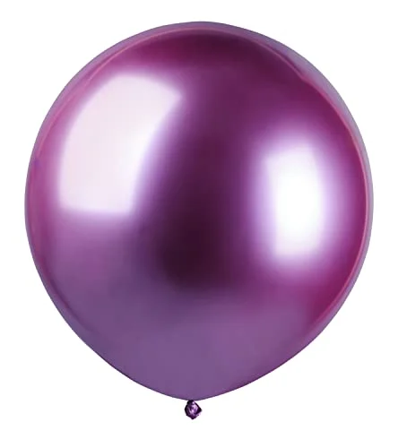 Förpackning 25 ballonger metalliserade i naturlig latex premiumkvalitet G150 (Ø 48 cm/19 tum), rosa metalliserad 8026196346236