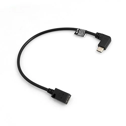 System S USB 3.1 typ C (hane) 90 vinkel till mini (hona) datakabel laddningskabel adapter omvandlare kabel förlängning ca 27 cm 4250822927702