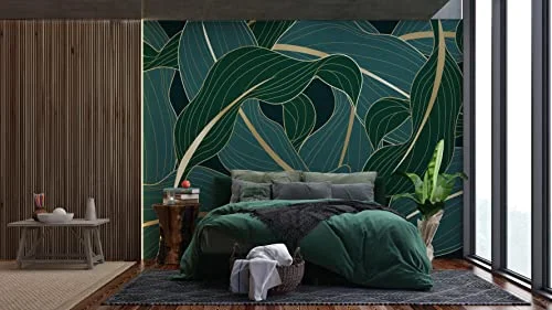 AG Design Fleece fototapet Green Leafs 360 x 270 cm 4 delar AFTNS 7319 8595577973199
