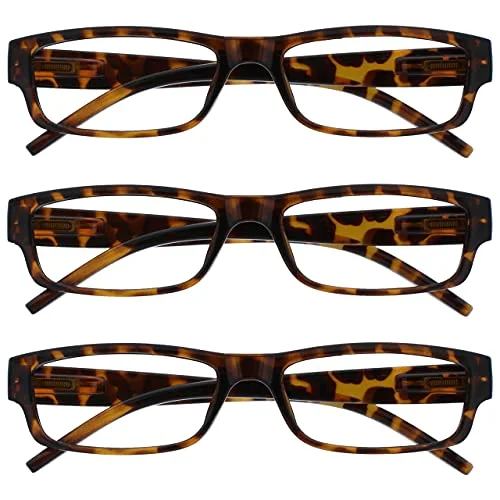 The Reading Glasses Company svart lätt bekväma läsare värde 3 pack designstil män kvinnor UVR3PK032 +1,00 +1.00 Optical Power Brown Tortoiseshell 5055955304784