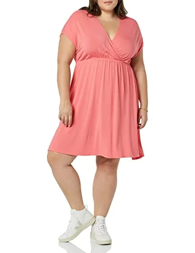 Amazon Essentials Surplice klänning för kvinnor (finns i plusstorlek), varmrosa, Large 196433143572