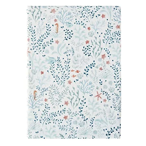 Platt ark i percale av bomull, under havet, 180 x 290 cm, Essix 3359101072292