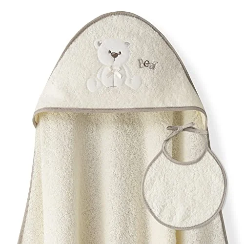 Handduk med huva för barn bablage Lazo björn beige 8435690615487
