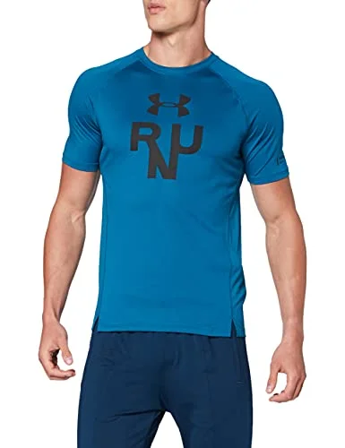 Under Armour herr Qualifier Glare kortärmad tröja Teal Vibe/Black/Reflective (417) S 192810268111