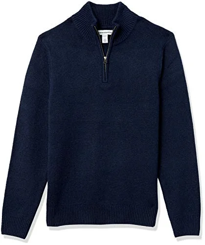 Amazon Essentials långärmad mjuk beröring kvartsblixtlås, marinblå, Large 195111096698
