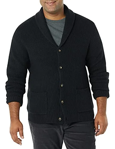 Amazon Essentials Herr långärmad mjuk beröring sjal krage kofta, svart, X Small 195111586779