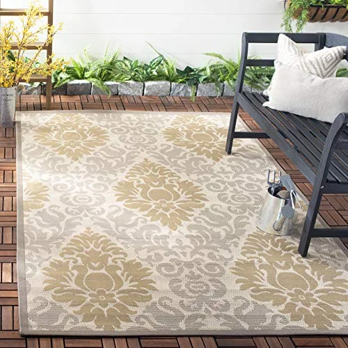 Safavieh In och Outdoortepik, CY7133, vävd polypropylen, beige/mörkbeige, 90 x 150 cm 683726530312