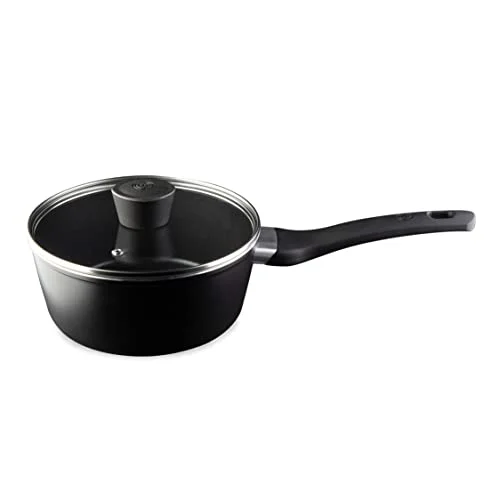 MasterChef kastrull, non stick beläggning, Ergonomiskt handtag, Glaslock ingår, lämplig för alla spissorter inklusive induktionsspis, 20 cm 5060500951818
