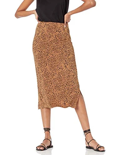 Amazon Essentials stickad midikjol för kvinnor (finns i plusstorlek), Mörk kamel leopard, 2XL 195111312187
