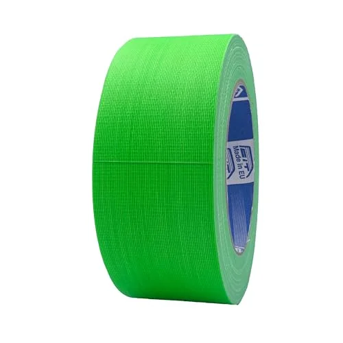 ACIT Fluo presenningstejp, 50 mm x 25 m, förstärkt Duct Tape, Gaffer, Amerikansk fluorescerande duktejp, reparationer, högtätande fixering och förpackning (grön) 8051414984815