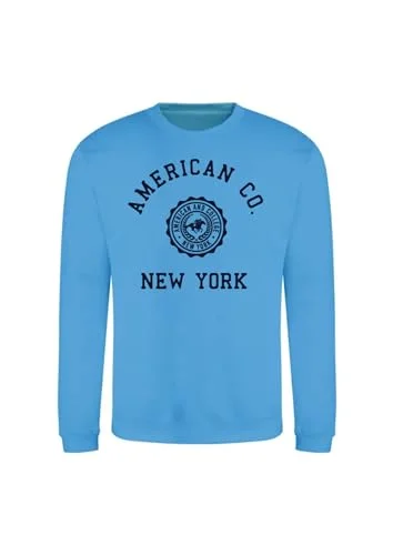 AMERICAN COLLEGE USA tröja med tryck varma kläder blandade män och kvinnor casual modell ACSCRW4 Indigo S, Indigo, S 3666052669229