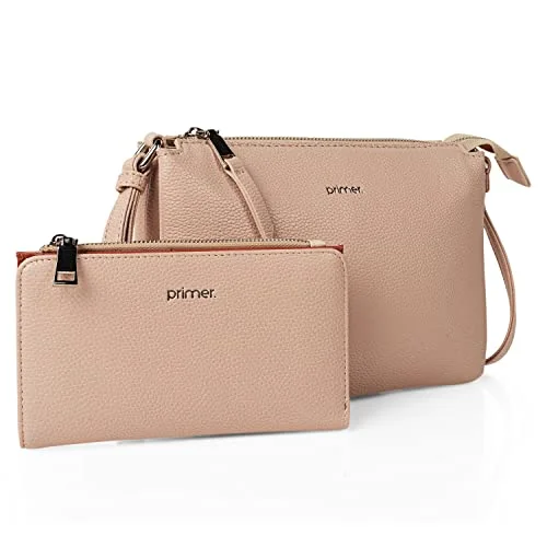 PRIMER axelväska för kvinnor liten damväska daglig användning 316415, Beige, Talla única 8435583554886