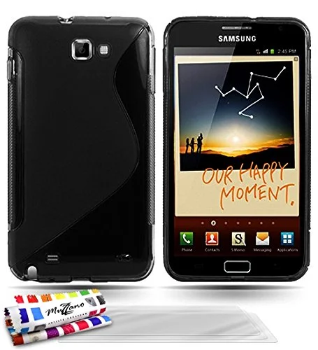Muzzano F22S01 2951340 Skal för Samsung Galaxy Note, med 3 skärmsläckare, svart 3662133302825