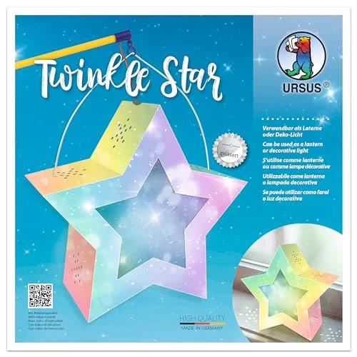 Twinkle Star, Festwb, ca 19,3 x 18,3 8 cm, 1 lykta rörlig stjärna av fotokartong 300 g/m² laserad och utmärkt, 2 stjärnor genomskinligt papper 115 g/m², entragebyte 4008525241522