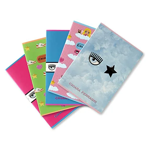 Maxi Notebooks Chiara Ferragni x Pigna, f.to A4, 5 pack fantasy mix B 8005235553750