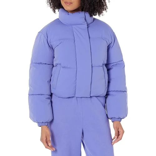 Amazon Essentials kort pufferjacka för kvinnor (finns i plusstorlek), lila blå, XX Large 196433808419