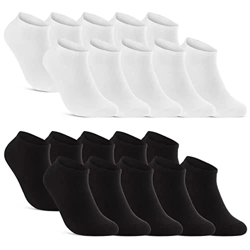10 20 30 Par Sneaker Strumpor Herr & Dam Ankelstrumpor Svart Vit Grå Bomull (10x + 10x 39-42) 4054536082623