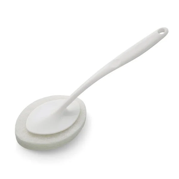 1-pack kök långskaftad rengöringsborste badrum toalettborste hushållsglas torkduk vägg död hörn dekontamineringssvamp torkduk YTY-L-KF-04321