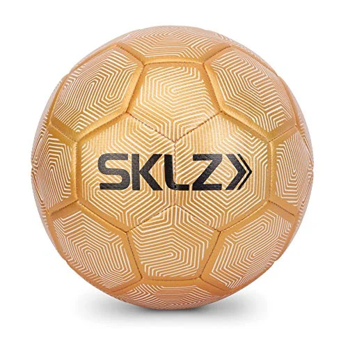 SKLZ Golden Touch viktad träning fotboll, fotboll träningsutrustning, barnfotboll, vit/svart/grön, storlek 3 849102034069
