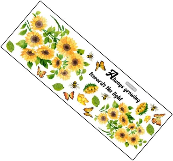 1 ark solros väggdekal självhäftande väggklistermärke PVC-material fräsch stil 5455468679681 1 ark solros väggdekal självhäftande väggklistermärke PVC-material fräsch stil 5455468679681