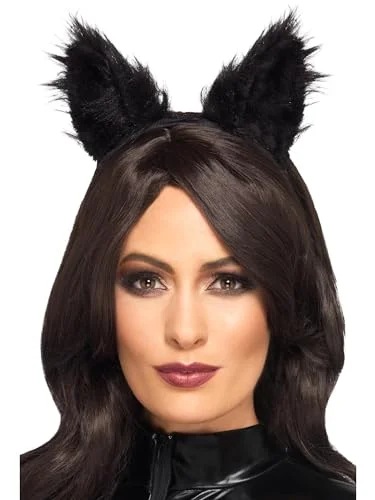 Long Pile Fur Cat Ears, Black 5020570473030