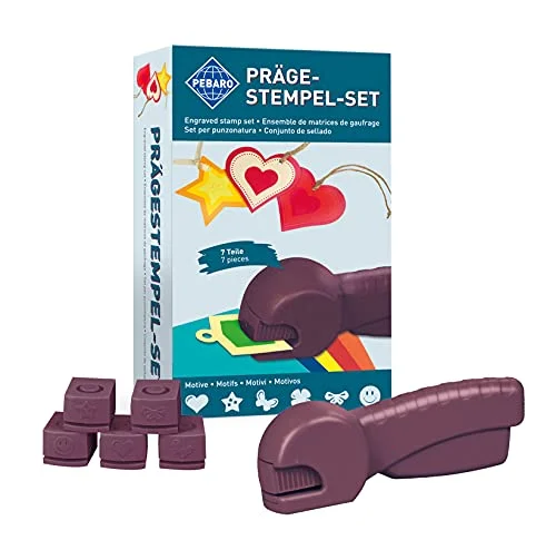 Pebaro PR1 präglingsstämpel set med prägling och 6 präglingsstämplar 4006094941003