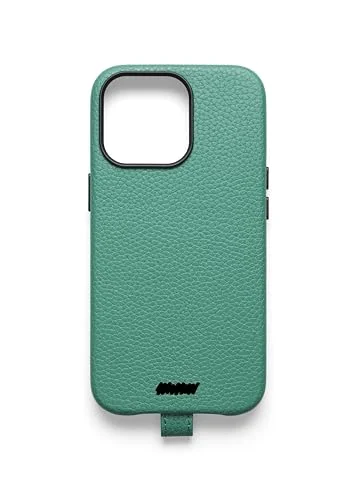UNTAGS iPhone 14 Pro palettskydd lädereffektmaterial mjuk mikrofiber repskyddande insida grön 8018080449932