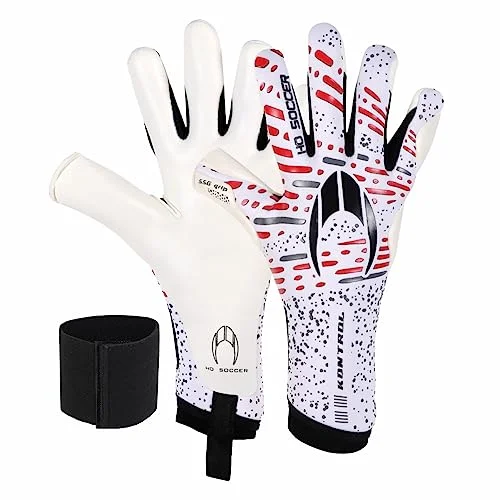HO Soccer SSG KONTROL Målvakt handskar, Unisex Vuxna, Vit/Röd,7 8434666280926